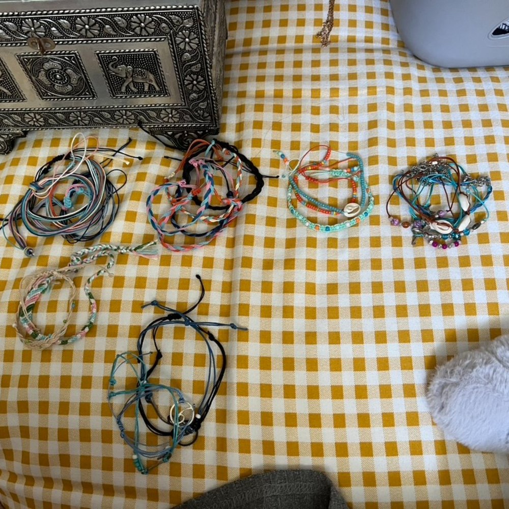 mixed beach bracelets and anklets